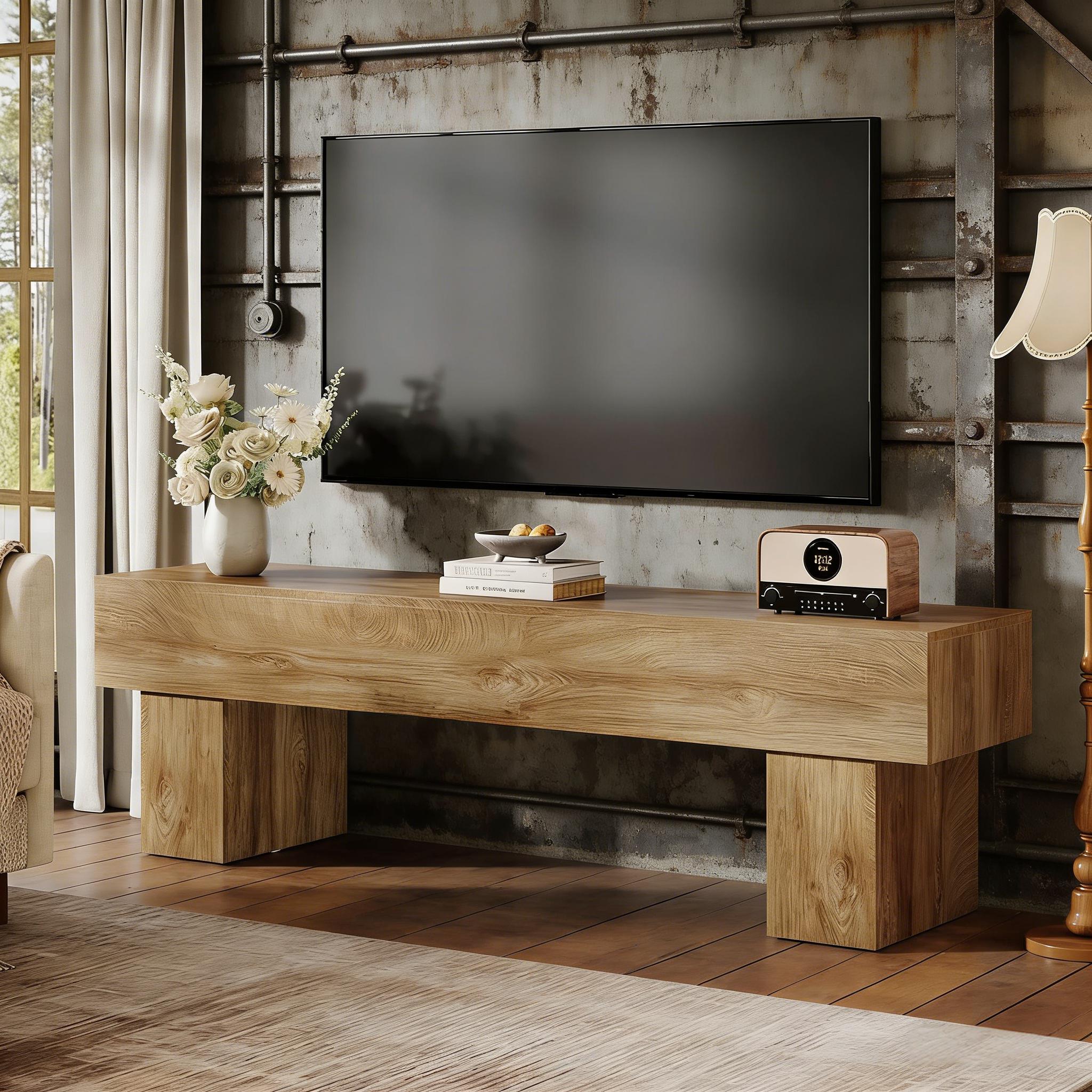 Farmhouse Tv Stand Media Console Table Entertainment Center_voghion.com